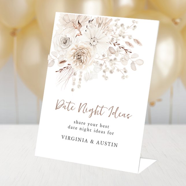 Signe De Table Cachet de nuit Pearl (Pearls Date Night Pedestal Sign
)