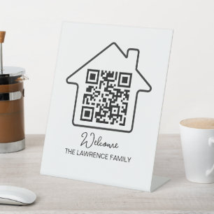 Signe De Table Cadeau de chauffage domestique Code QR WiFi pers