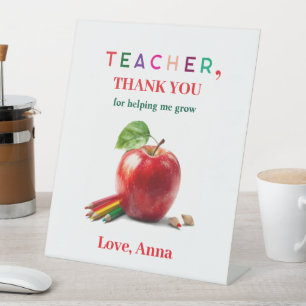 Signe De Table Cadeau de l'enseignant - Message de Merci du panne