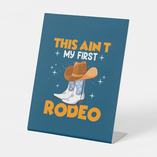 Signe De Table Cadeau équestre | Cette annonce mon premier rodéo (Recto)