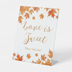 Signe De Table Cadeau Mariage d'Automne Love is Sweet