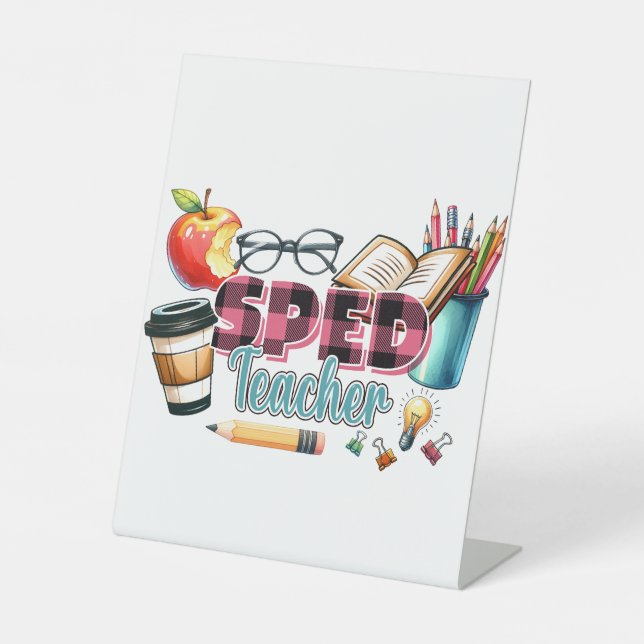Signe De Table Cadeau pour Enseignant | Enseignant Spécialisé (Recto)