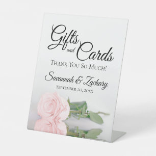 Signe De Table Cadeaux & Cartes Elégante Rose Rose Pâle Merci