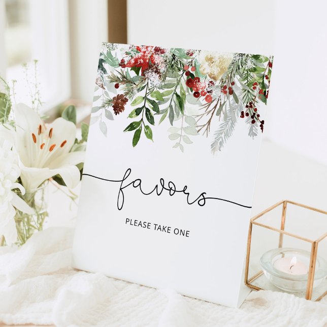 Signe De Table Cadeaux de douche de mariée à feuilles persistante (Créateur téléchargé)