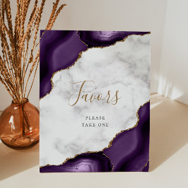 Signe De Table Cadeaux de mariage élégants en marbre agate violet