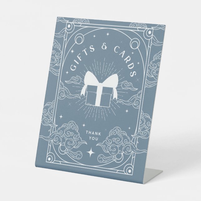 Signe De Table Cadeaux et cartes Baby shower Tarot Bleu (Recto)