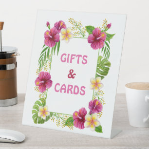 Signe De Table Cadeaux et Cartes d'Anniversaire Fleuris Tropicaux