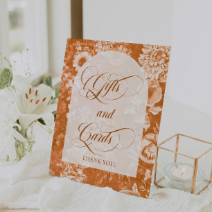 Signe De Table Cadeaux et cartes de mariage floraux rustiques