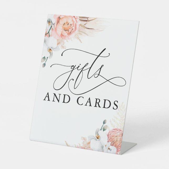 Signe De Table Cadeaux et Cartes Pampas Pampas Pink Floral Grass  (Recto)