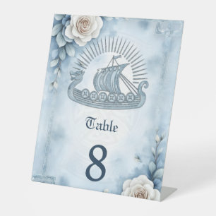 Signe De Table Cadre floral avec Rose et design celtique.