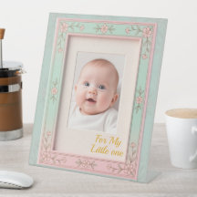 Cadre photo pastel floral rose menthe