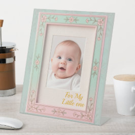 Signe De Table Cadre photo pastel floral rose menthe