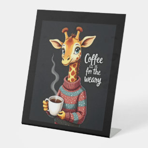 Signe De Table Café est pour Weary Funny Giraffe Lover café