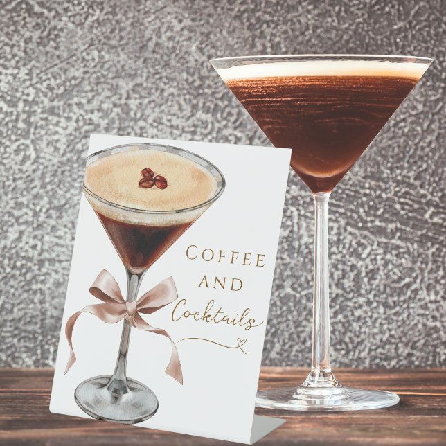 Signe De Table Café et cocktails Espresso Martini Fête des mariée (Créateur téléchargé)