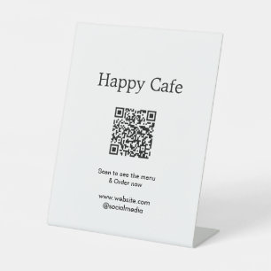 Signe De Table Cafe restaurant scanner pour voir le menu commande
