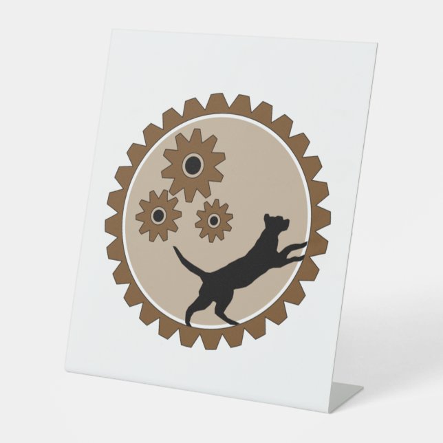 Signe De Table cage à moteur pour chien avec roues (Recto)