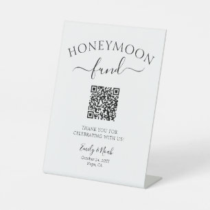 Signe De Table Caisse de Lune de Miel QR Mariage Minimaliste