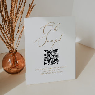 Signe De Table Calcul Or Delicate Oh Snap QR Code Mariage