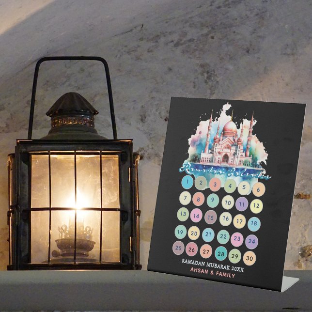 Signe De Table Calendrier ramadan personnalisé de 30 jours (Créateur téléchargé)