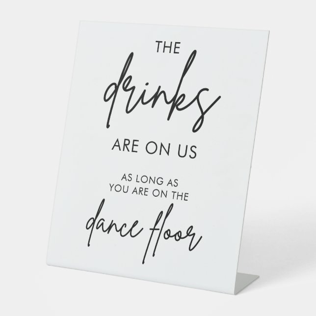 Signe De Table Calligraphie Boissons Mariages Sont Sur Nous (Recto)