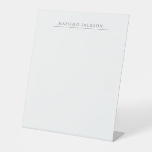 Signe De Table Calligraphie chic simple noir et blanc de son prop