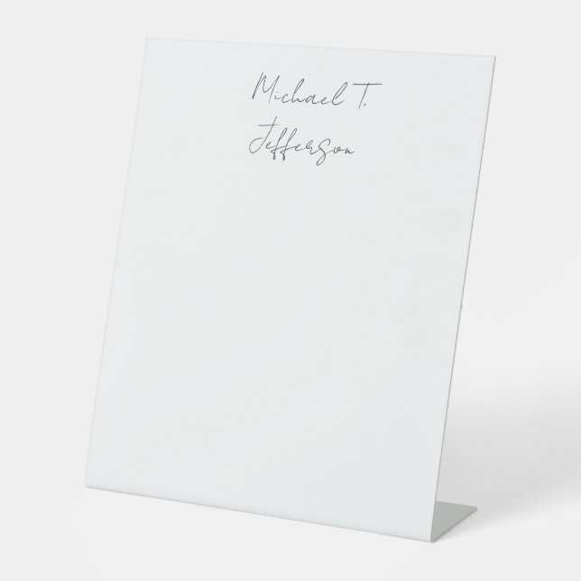 Signe De Table Calligraphie classique élégant simple (Recto)