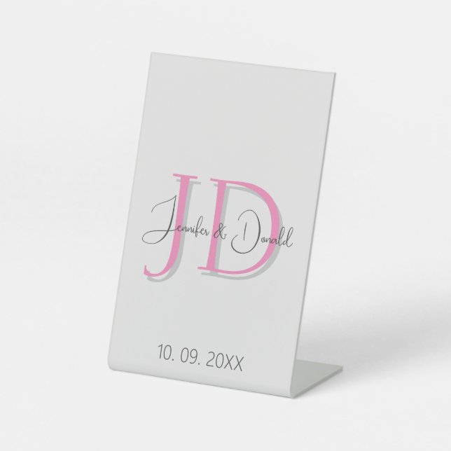 Signe De Table Calligraphie classique tendance monogramme (Recto)