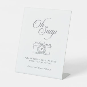 Signe De Table Calligraphie Élégante Oh Snap Mariage Hashtag Clas