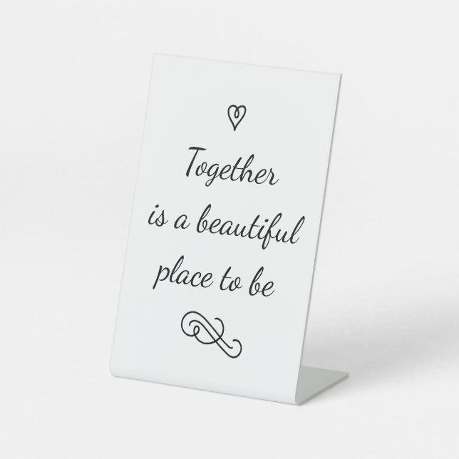 Signe De Table Calligraphie mariage Amour romantique (Recto)