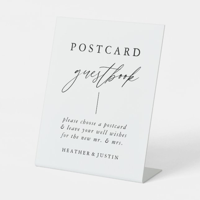 Signe De Table Calligraphie Mariage Carte postale Guides (Recto)