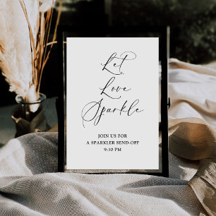 Signe De Table Calligraphie moderne Laisser l'amour Sparkle Maria