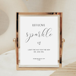 Signe De Table Calligraphie moderne Laisser l'amour Sparkle Maria