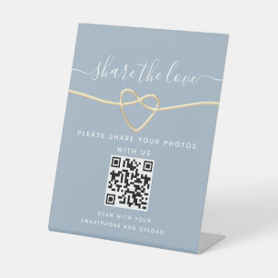 Signe De Table Calligraphie moderne Mariage QR Code