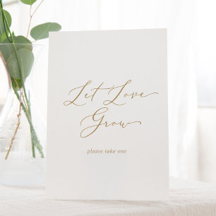 Signe De Table Calligraphie Or Delicate Laisser L'Amour Croire Fa