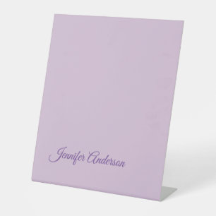 Signe De Table Calligraphie Pastel Thistle Rose Nom personnalisé