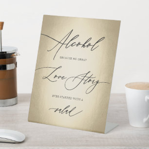 Signe De Table Calligraphie Script Alcool Love Mariage
