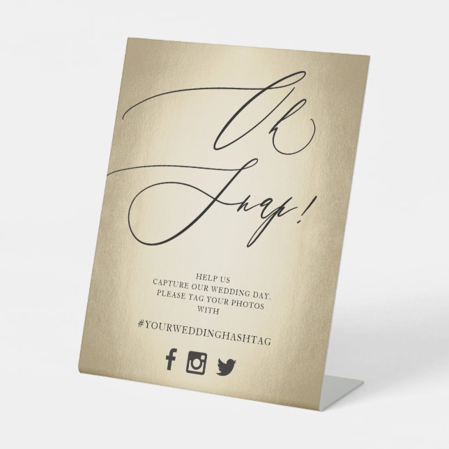 Signe De Table Calligraphie Script Gold Oh Snap Mariage (Recto)
