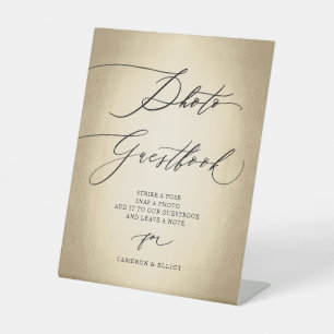 Signe De Table Calligraphie Script Photo Livre d'or Mariage