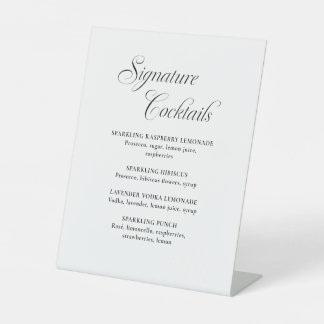 Signe De Table Calligraphie Signature Cocktails Mariage blanc