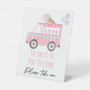 Signe De Table Camion Crème de glace si doux Anniversaire Favoris