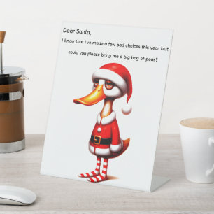 Signe De Table Canard de Noël animé drôle 