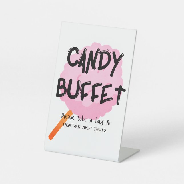 Signe De Table Candy Buffet Signal Cute Cotton Candy Party (Recto)
