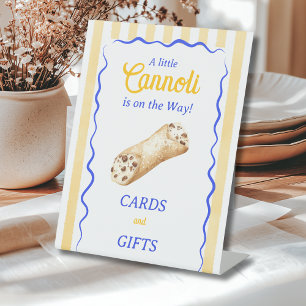 Signe De Table Cannoli Jaune Bleu Faveur de Baby Shower Italien