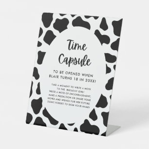 Signe De Table Capsule de l'heure du 1er anniversaire de la vache
