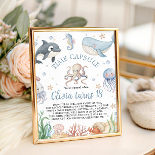 Signe De Table Capsule Temporelle Baleine Sous la Mer