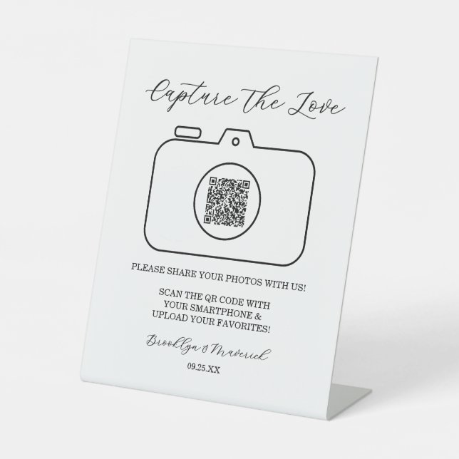 Signe De Table Capture The Love Photo Sharing QR Code  (Recto)