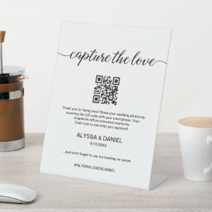 Signe De Table Capturez le hashtag Mariage d'amour PARTAGER LE CO