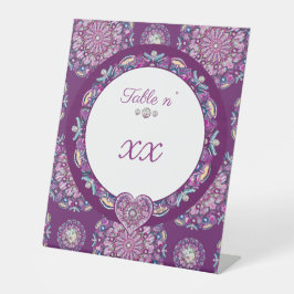 Signe De Table Cardinal rouge Rosace