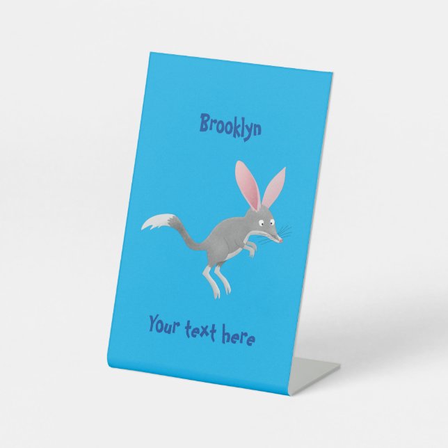 Signe De Table Caricature de bilby australien très heureuse (Recto)