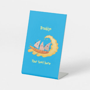 Signe De Table Caricature de surf pour chips de maïs mignonette n